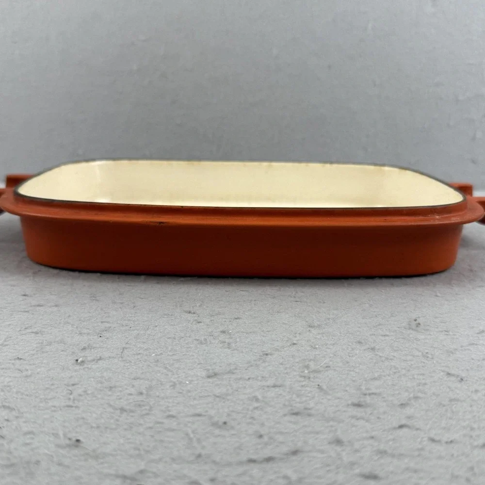 Dansk Orecast Rectangular Skillet Lid Baker‎ Orange Quistgaard JHQ As-Is